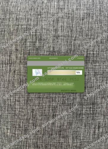 Czech Air Bank visa debit card photolook back